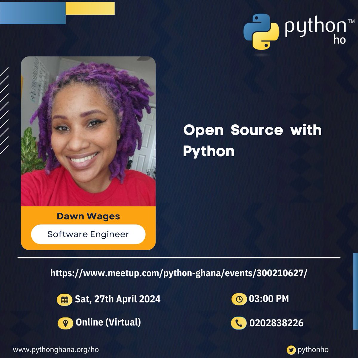 And we have @BajoranEngineer as a speaker too #opensourcewithpython #pyho #ho_volta_region