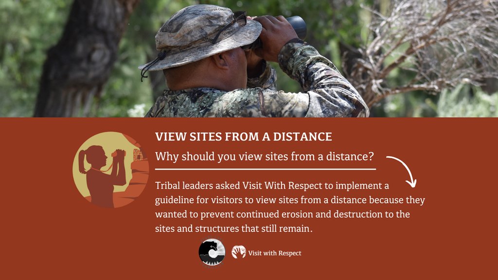 When you view cultural sites from a distance, you’re being respectful, and you’re also protecting these prominent, sensitive places. Viewing from a distance allows you to take in the sights &amp; wonderment while also preventing continued degradation to these sites &amp; structures. 🥾