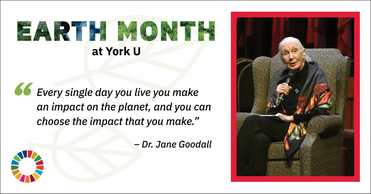 During the Q&A sessions with Jane Goodall, following last week's convocation ceremony, she dropped incredible gems of advice for the York community. Here is one of our favourites! Learn more: bit.ly/3McMrw6 | #EarthDay 🌍✨