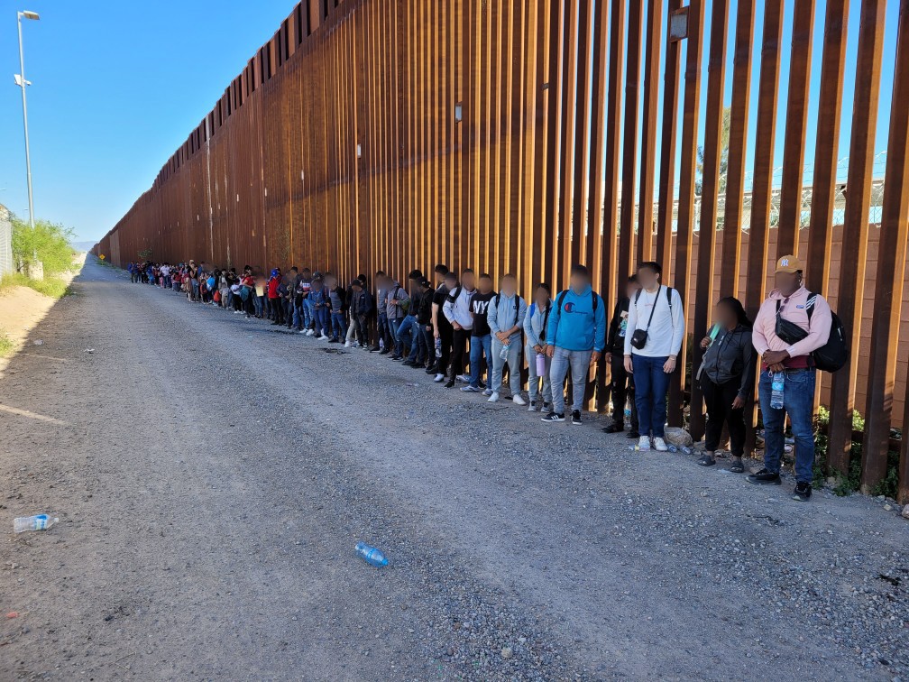 Tucson Sector continues to encounter large groups of migrants at the border. This group of 162 people, consisting of both single adults and family units, illegally entered the U.S. and were processed for removal proceedings.