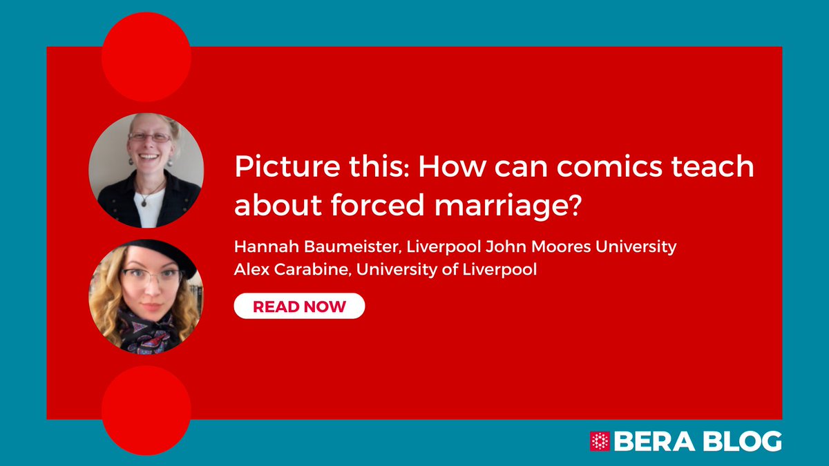 📝 NEW BLOG POST 

Picture this: How can comics teach about forced marriage?
<a href="/ahrcpress/">Arts and Humanities Research Council</a> <a href="/LJMU_LTAP/">Centre for the Study of Law in Theory and Practice</a>

Read here: bera.ac.uk/blog/picture-t…