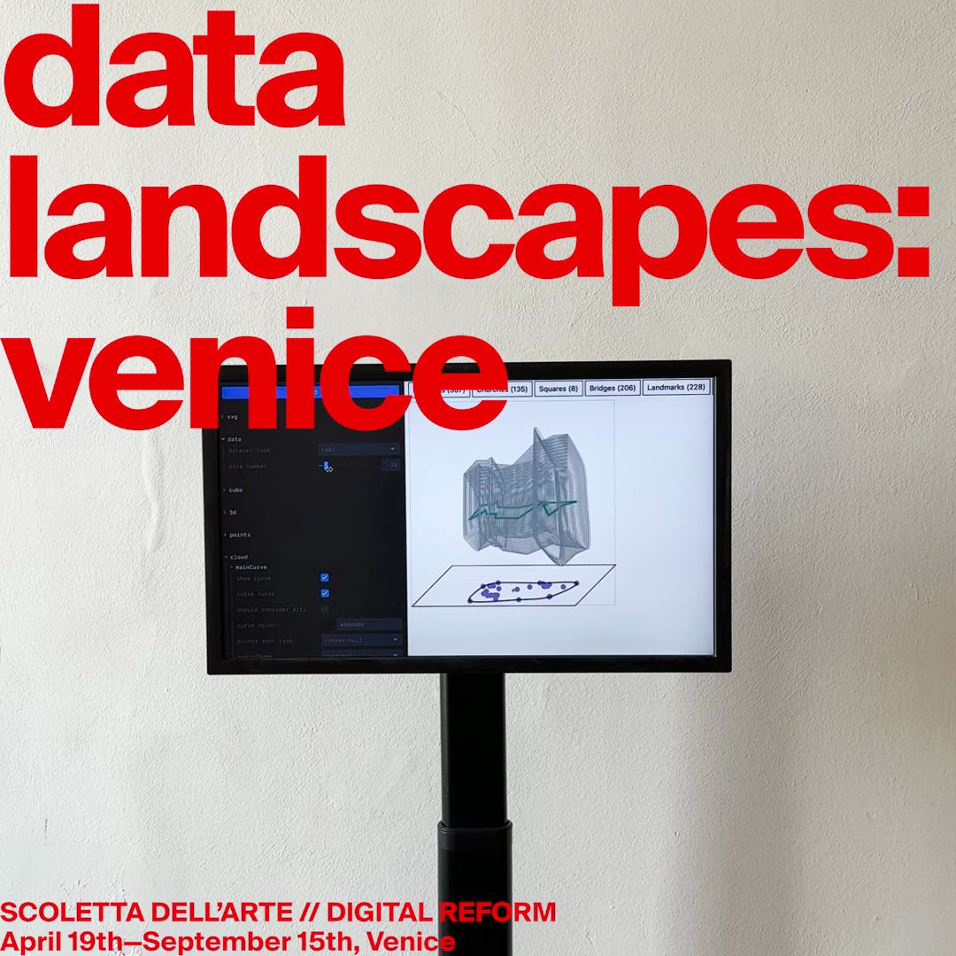 #Exhibition 'Scoletta dell'Arte: Digital Reform' now open in #Venice, by @taex_com & Antonio Geusa. Artwork by @accuratstudio→'Data Landscapes: Venice', a reflection on the #landscape #art tradition through #data. Apr 19—Sep 15, more at taex.com #TAEXDigitalReform