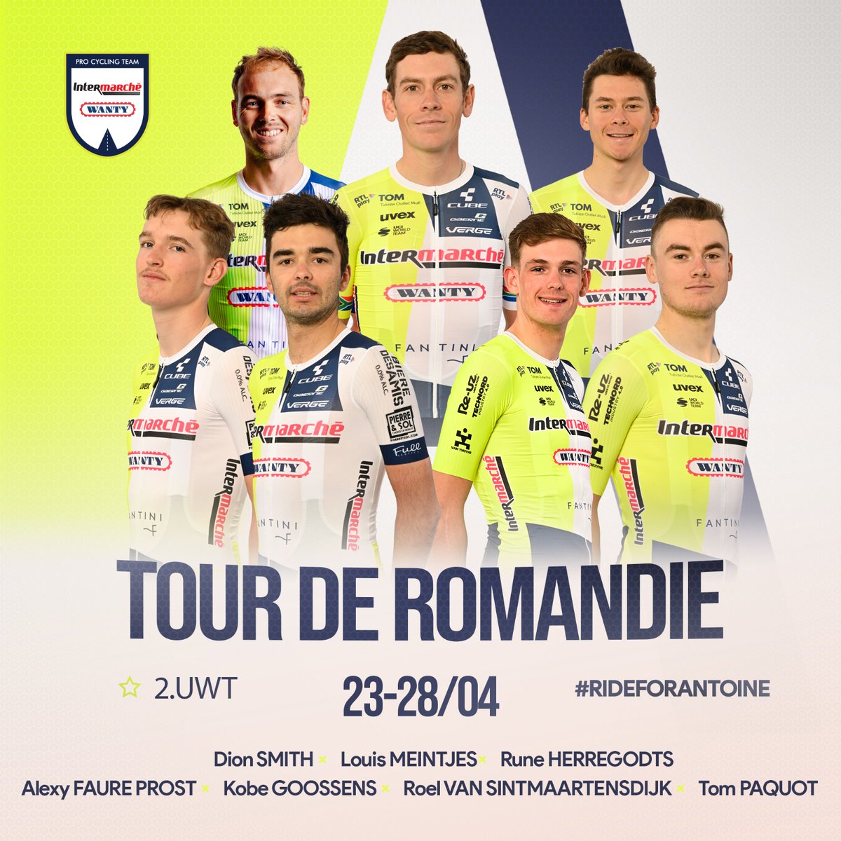 Kobe Goossens is back racing for the first time in 8 months for Tour de Romandie 🤗 #TDR2024 

🇫🇷 Alexy Faure Prost
🇧🇪 Kobe Goossens
🇧🇪 Rune Herregodts
🇿🇦 Louis Meintjes
🇧🇪 Tom Paquot
🇳🇿 Dion Smith
🇳🇱 Roel van Sintmaartensdijk