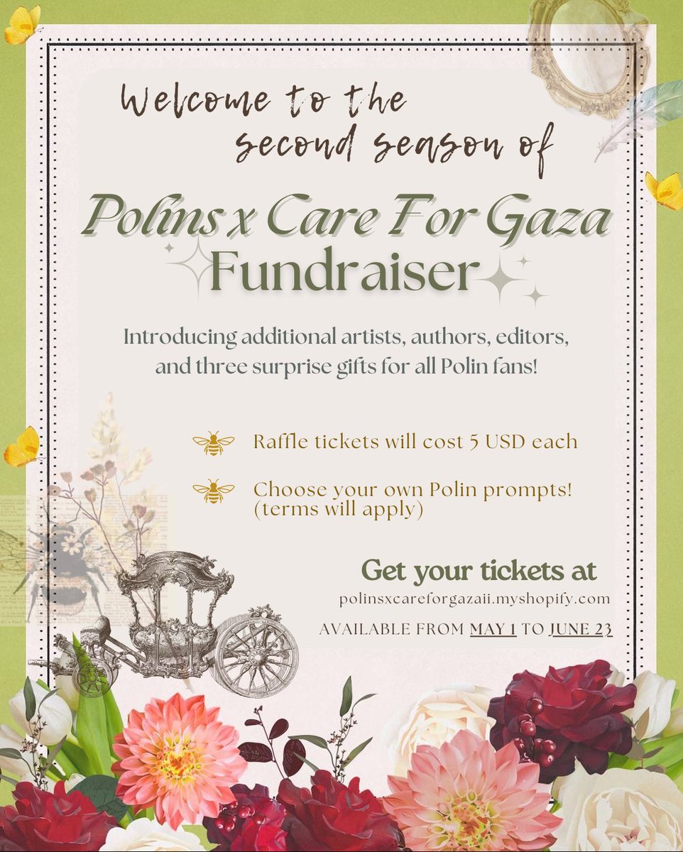 Dearest readers 🪶

Welcome to the second season of Polins x Care For Gaza Fundraiser! For our festivities, we are proud to introduce additional artists, authors, editors, and three surprise gifts for all of you. 💚

Fundraising event will commence from May 1st until June 23rd.