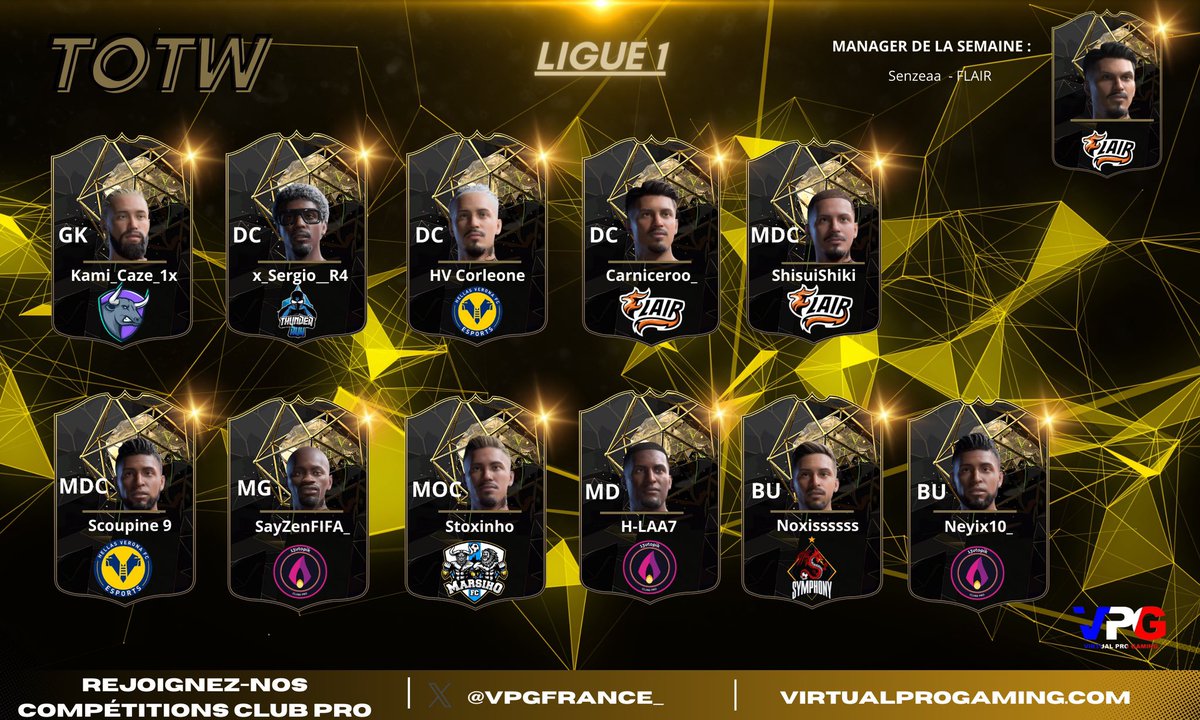VPG France (@vpgfrance_) on Twitter photo 🏆 VPG FRANCE
👥 TOTW
📊 CLASSEMENT
📅 SEMAINE 2
⚔️ LIGUE 1
- <a href="/Kami_Caze_1x/">Kami_Caze_1x</a>
- <a href="/X_Sergio_R4/">Sergio</a>
- <a href="/HVCorleone/">HV Corleone</a>
- <a href="/NathPrL__/">NATH</a>
- <a href="/ShisuiShiki_/">Shisui</a>
- <a href="/scoupine/">Scoupine 9 alfonso</a>
- @NotSayZen
- <a href="/Stoxinho/">Stoxinho</a>
- <a href="/Hhamzall/">Hamza 🇲🇦🇫🇷</a>
- <a href="/MarchisioI6I/">FF15</a>
- <a href="/Neyx10_/">Neyixx</a>
FÉLICITATIONS AUX 11 NOMINÉS POUR CETTE TOTW ✍🏻 🏆 VPG FRANCE
👥 TOTW
📊 CLASSEMENT
📅 SEMAINE 2
⚔️ LIGUE 1
- <a href="/Kami_Caze_1x/">Kami_Caze_1x</a>
- <a href="/X_Sergio_R4/">Sergio</a>
- <a href="/HVCorleone/">HV Corleone</a>
- <a href="/NathPrL__/">NATH</a>
- <a href="/ShisuiShiki_/">Shisui</a>
- <a href="/scoupine/">Scoupine 9 alfonso</a>
- @NotSayZen
- <a href="/Stoxinho/">Stoxinho</a>
- <a href="/Hhamzall/">Hamza 🇲🇦🇫🇷</a>
- <a href="/MarchisioI6I/">FF15</a>
- <a href="/Neyx10_/">Neyixx</a>
FÉLICITATIONS AUX 11 NOMINÉS POUR CETTE TOTW ✍🏻