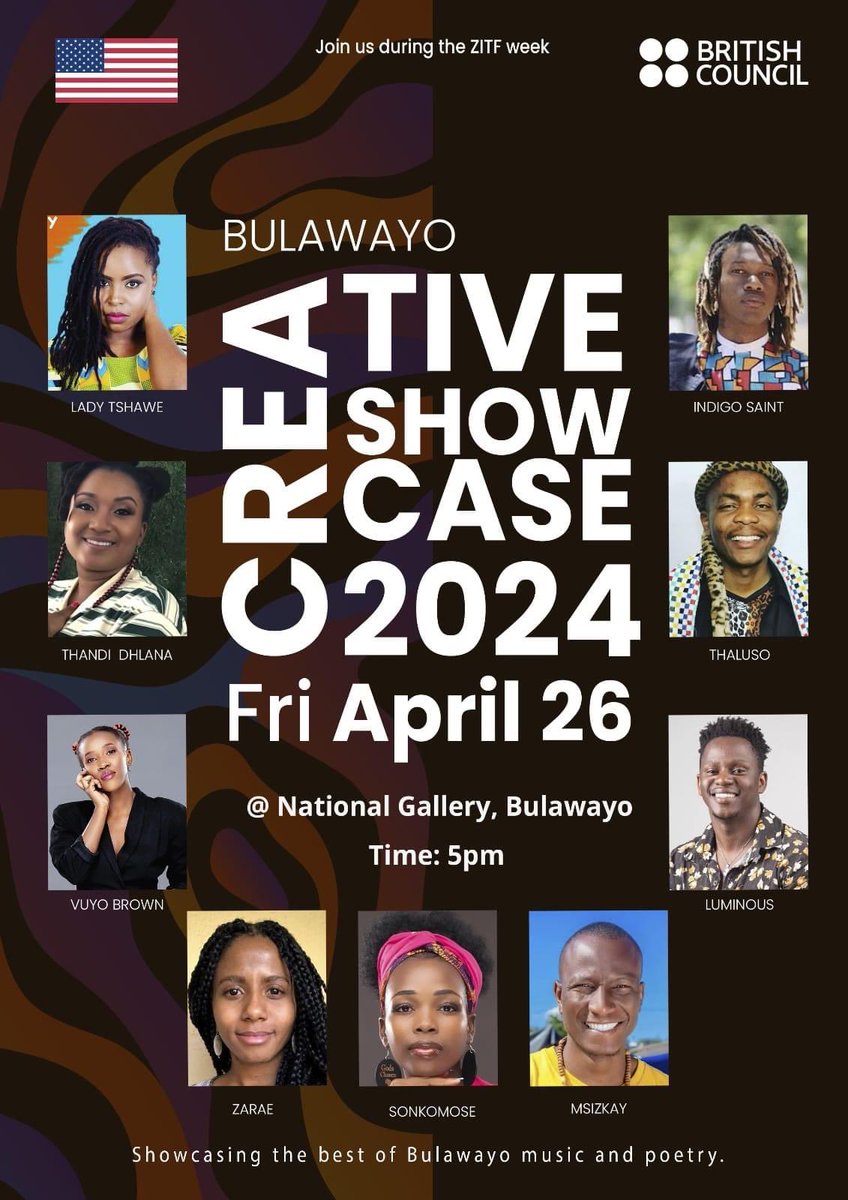 #ByoCreativeShowcase : The American Embassy and the British Council will be hosting the Creative Showcase 2024 on Friday April 26 2024 @BYOgallery at 5PM. Featuring > @LadyTshawe, @Msizkay, @MeetLuminous , @realthandy, @TheVuyoBrown + Moreeee…. @kgosinyathi #CulxureMag