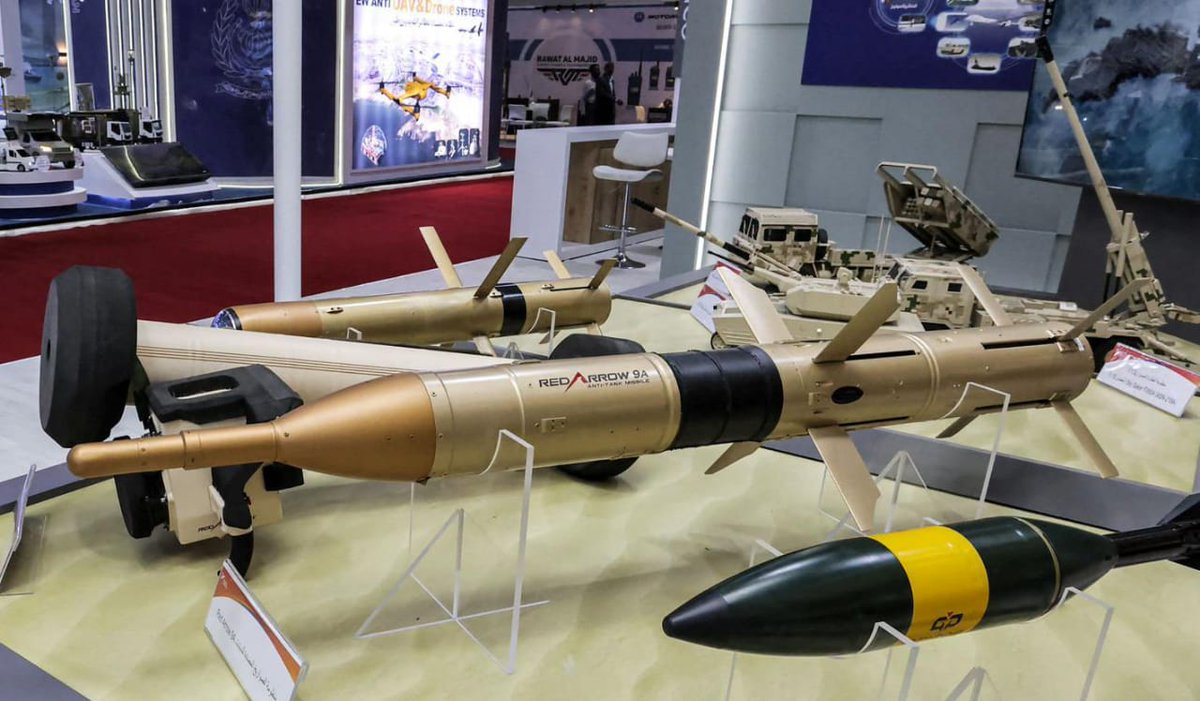 Chinese defense firm, NORINCO, dislayed a Red Arrow 9A anti-tank guided missile and a satellite-guided mortar shell at #IQDEX2024 in Iraq. 🇮🇶🇨🇳