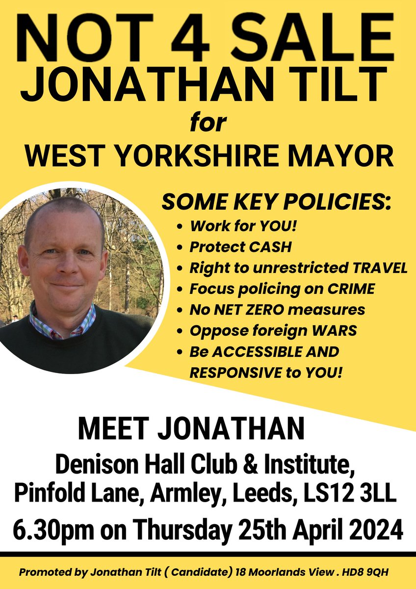 A brief campaign update.
1) We have the final major campaign event in Armley on Thursday evening. Details on the attached flyer. Please come along if you can.
2) Leaflets have been replenished today. I'm really grateful to the many of you who are helping get these out across West