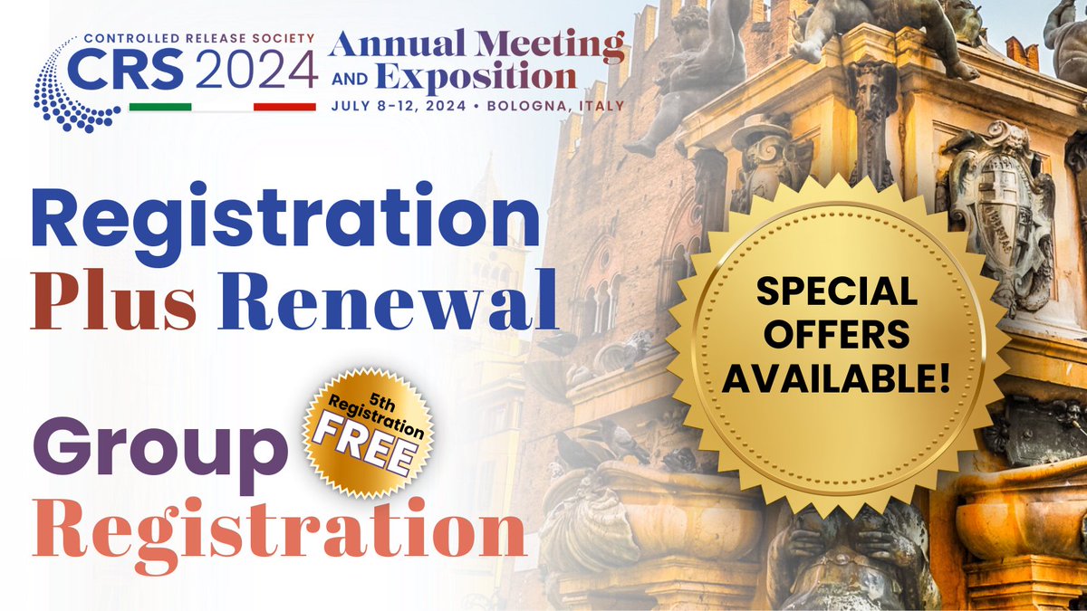 Take Advantage of #CRS2024 Special Offers! Register today: 👉ow.ly/YZsN50Rljz8 Be sure to take advantage of our special offers for this year's Annual Meeting & Expo! If you have not registered, click the link above to learn more and register today! #crs #pharma