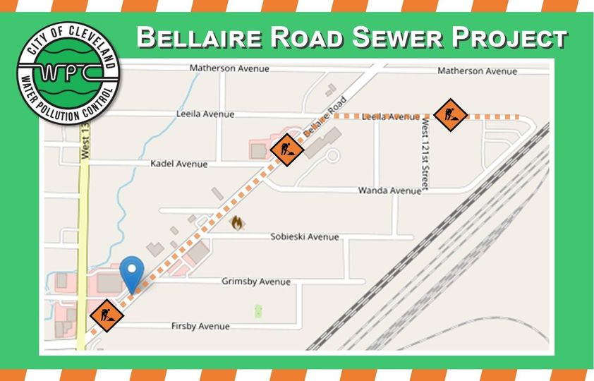 🚧PROJECT UPDATE🚧Sewer construction along the north side of Bellaire Rd. will begin Thursday, 4/25/24. North & Southbound Traffic will be maintained. Pavement restoration on Leeila Ave. to begin Friday, 4/26/2024. 🦺visit clevelandwpc.com/projects for more info. #WeAreHereForYou