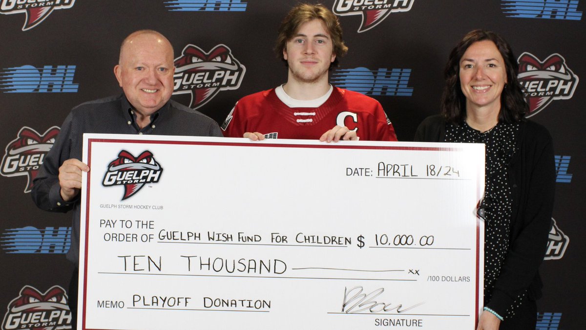 Storm Donate $10,000 to Guelph Wish Fund for Children The team pledged to donate $10,000 if fans filled the Sleeman Centre with over 4,000 people for home game 1. Storm fans did that and more, with a standing-room-only crowd of 4,635! ➡️ bit.ly/3Qc0N0N