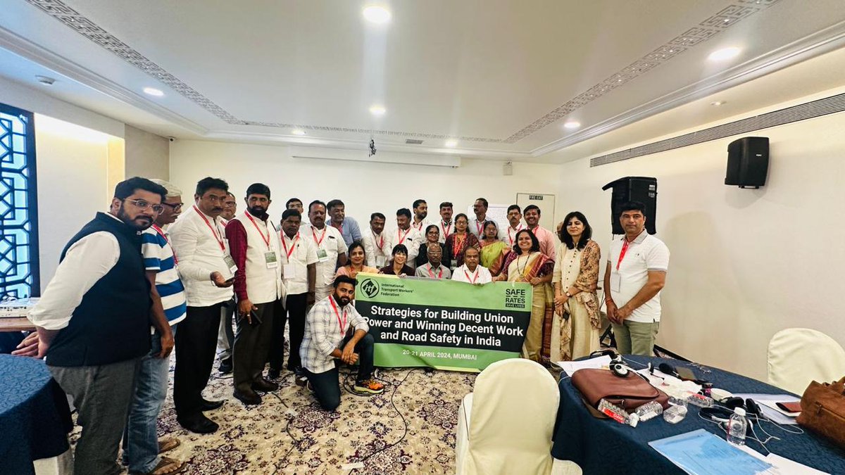 ITFglobalunion's tweet image. ITF road transport unions were in Mumbai last weekend to develop a joint action plan to fully repeal the punitive ‘Hit and Run Law’ and demand government accountability for road accidents. 

#ITFRoad #WeAreITF