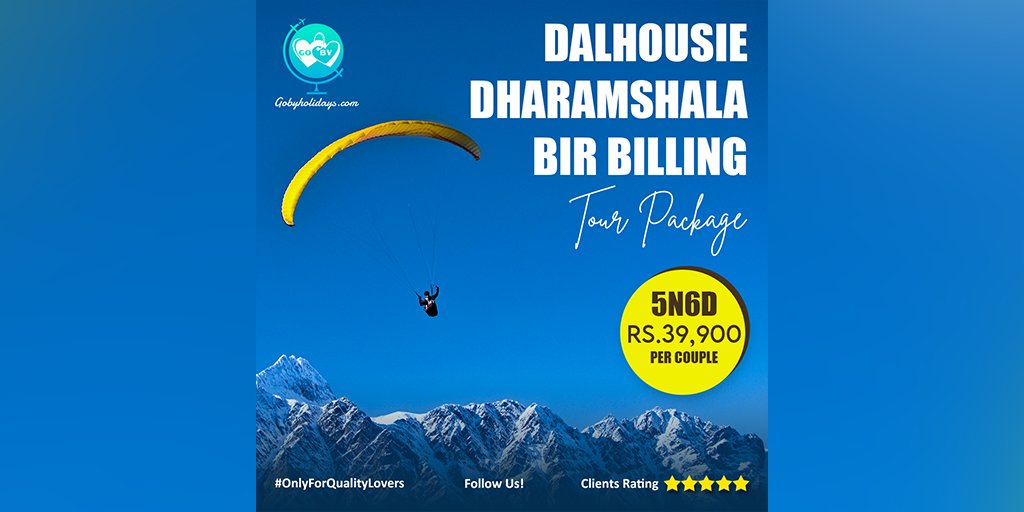 Our Dalhousie Dharamsala Bir Billing Tour Package offers you a chance to explore some of such picturesque hill towns. You can explore Dalhousie Dharamsala Bir Billing with our tour package starting from Rs.39,900 per couple.

#GoByHolidays #OnlyForQualityLovers