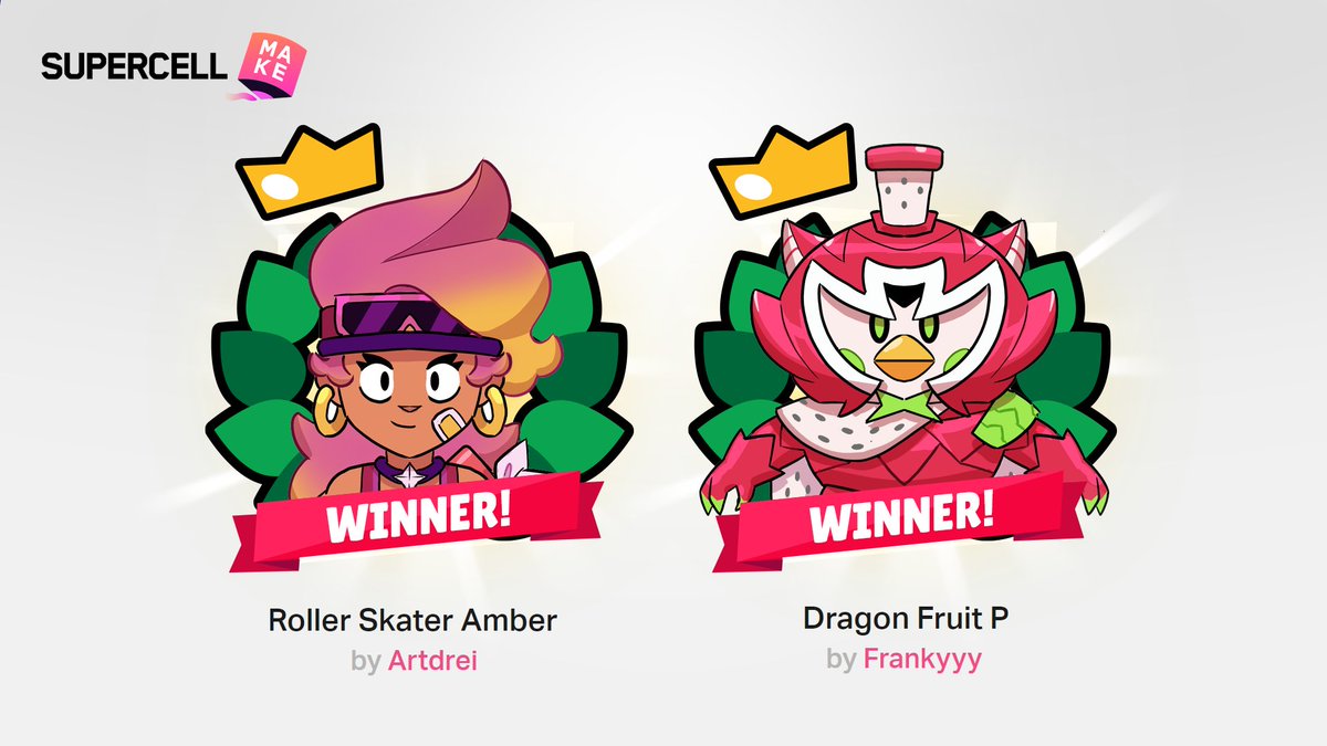 BrawlStars's tweet image. It came down to decimals but WE HAVE THE RESULTS FOR #SupercellMAKE! 🎉🎉🎉

✨ AMBER WINNER ✨ 
Roller Skater Amber by @Artdrei_14 (38.1%) 

2⃣ Summer Shell Amber by @Kalator_artist4 (37.6%)
3⃣ Aqua Amber by Skizzly (17.1%)
4⃣ Marine Amber by @nana7bs (7.3%)
 
✨ MR. P WINNER ✨…