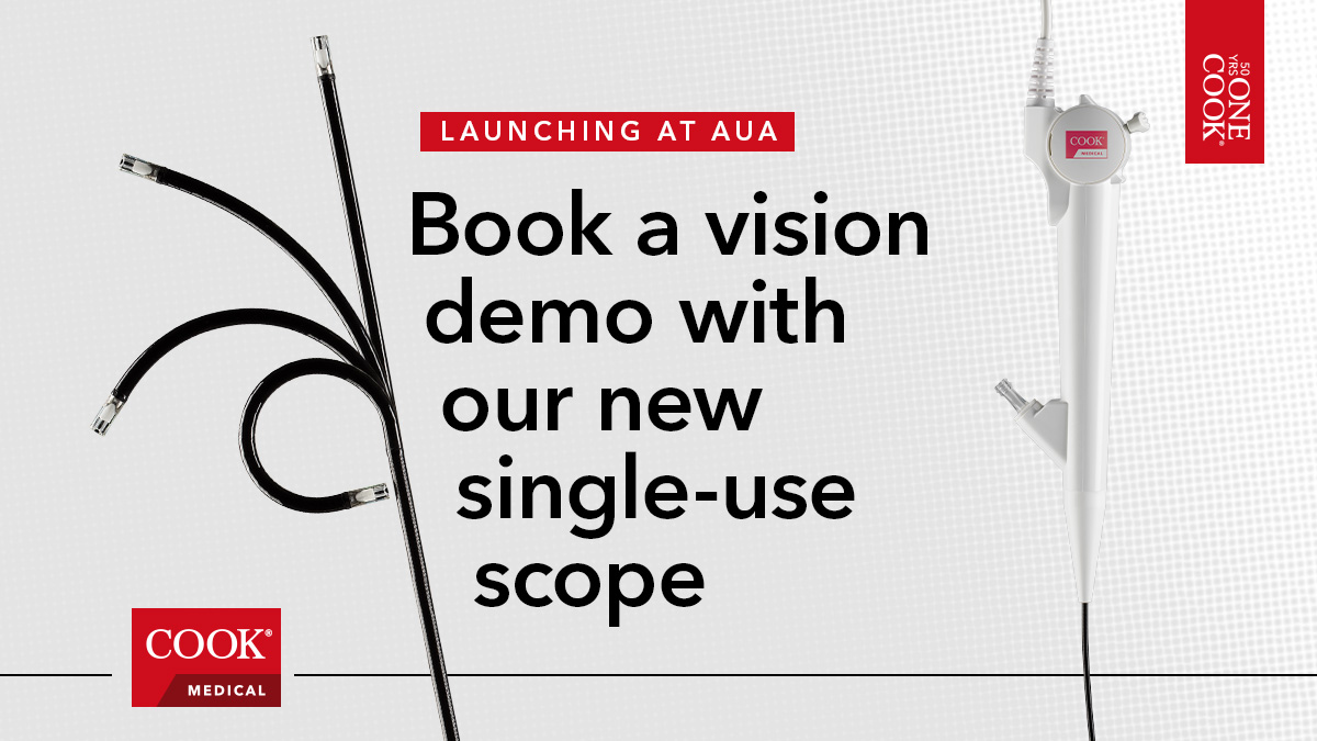 CookMedSurg's tweet photo. Get an exclusive first look at Cook’s off-the-shelf vision solution—debuting at AUA 2024. There’s going to be a lot of buzz around this launch so be sure to reserve your spot for a hands-on product demo at our booth #459. Book now! #urosome
https://t.co/IfE3LNVXyf https://t.co/YknyWXUqTP