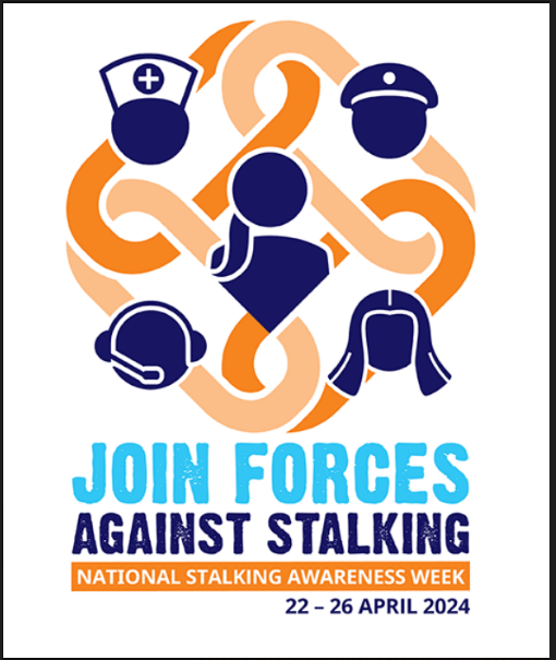 Today marks the beginning of National Stalking Awareness Week 2024 The theme this year is #JoinForcesAgainstStalking, calling for agencies to work together to ensure victims are supported from disclosure to conviction and beyond