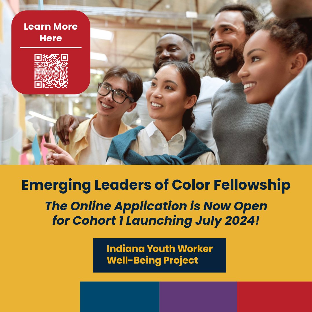 Applications are now open for the inaugural Emerging Leaders of Color Fellowship cohort launching in July 2024. Learn about eligibility and get full application details and requirements at youthworkerwellbeing.org/emerging-leade….