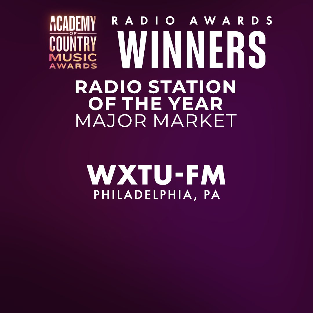 The ACM Radio Award for Radio Station of the Year - Major Market goes to... 📻 @925XTU Congratulations! #ACMawards