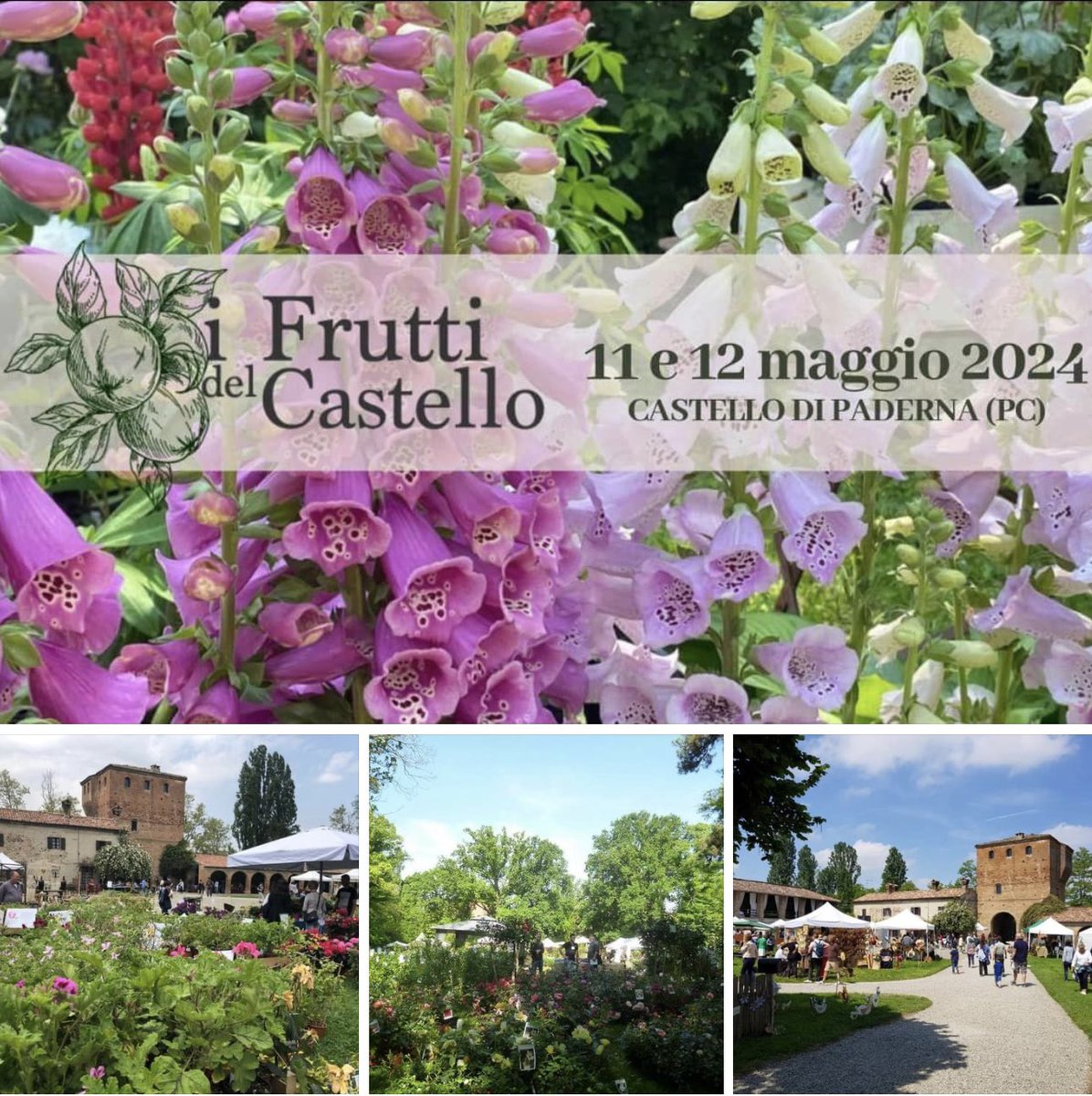 #giornatamondialedellaterra #EarthDay2024 | a segnalarvi allora la #mostra nazionale di #florovivaismo I Frutti del Castello al #Castello di Paderna (PC) | 11•12 maggio @CastelliDucato @visitemilia @turismoER | con Gioco Climate Fresk per bambini e ragazzi e C’è orto e orto