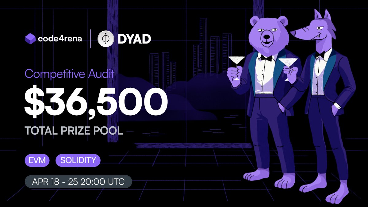 There’s only 3 days remaining in the @0xDYAD audit!⏳ Get started while you still can: code4rena.co/dyad