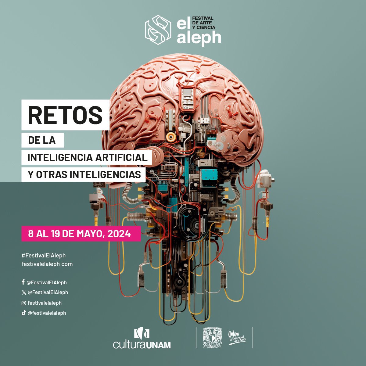 No hay día en que no se publiquen debates sobre la Inteligencia Artificial. Vamos a explotarla en el @FestivalElAleph, en donde científicos y artistas del 🌎 se reunirán para su reflexión. Próximamente más información 🤖.