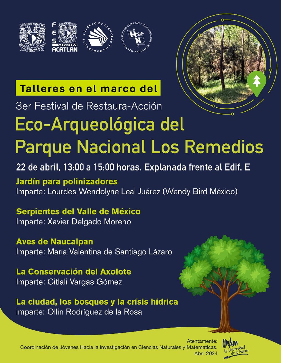 Hoy además concluye mi 3er Festival de RestaurAcción Eco-Arqueológica del #ParqueNacionalLosRemedios en el #CCHNaucalpan. Este evento nació prácticamente con la entrada en vigor del #AcuerdoDeEscazú y es la primera ANP en el país que se ve beneficiada con el instrumento