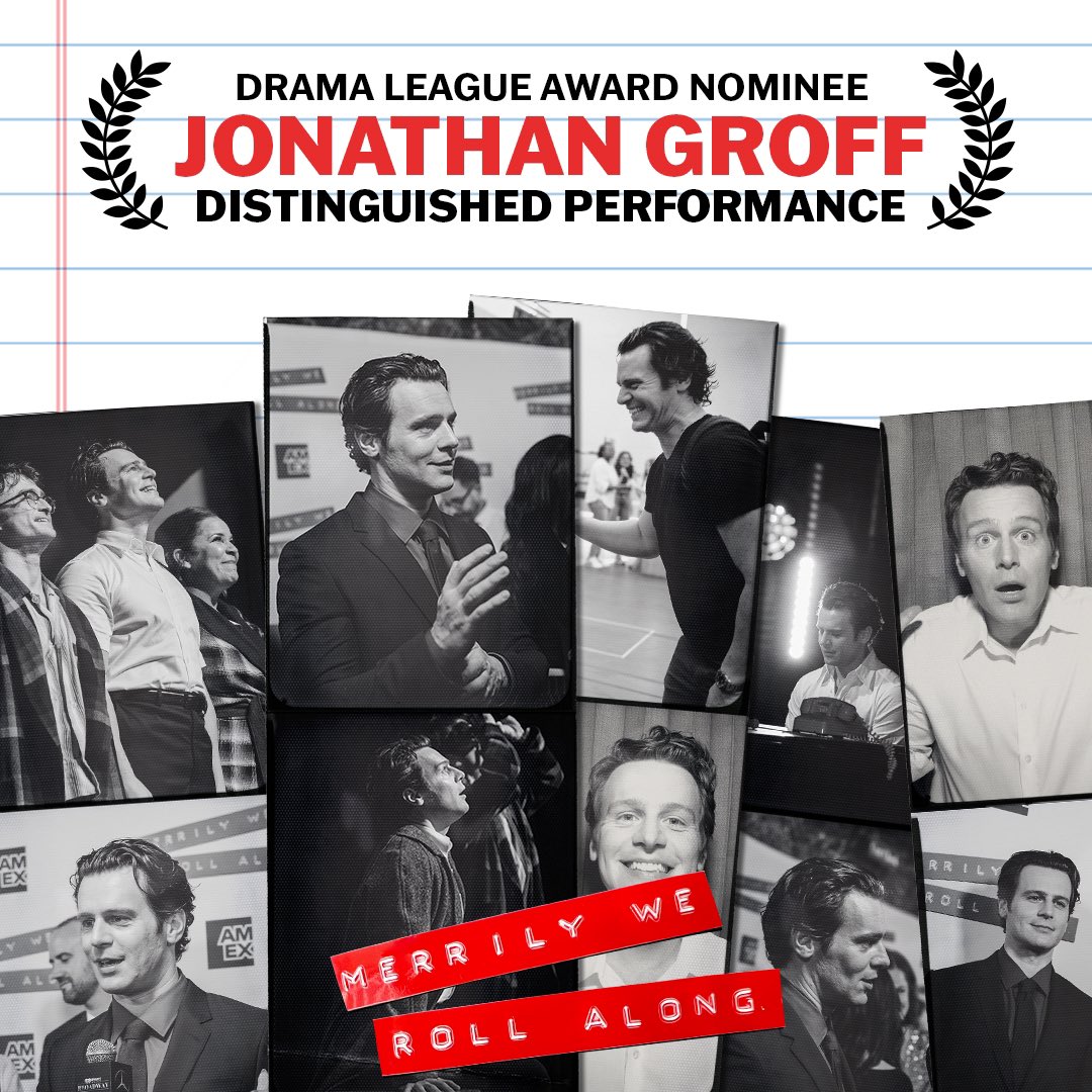 Congratulations to Jonathan Groff on the Drama League Award nomination for Distinguished Performance! 🎶🎉
