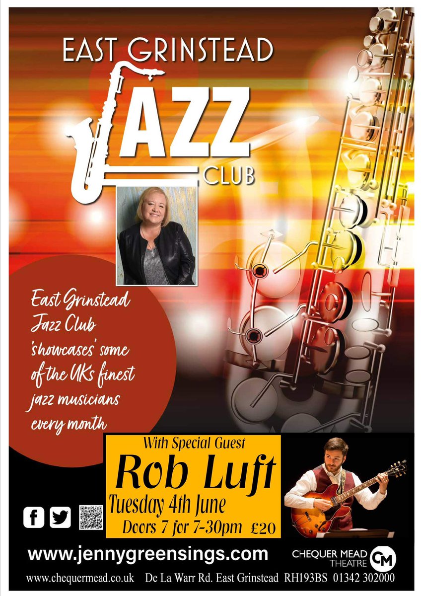 Here is the ticket link @ChequerMead #EastGrinsteadJazzClub For June with #Robluft @adrianvyork @VinceDunnMusic chequermead.co.uk/shows/east-gri…