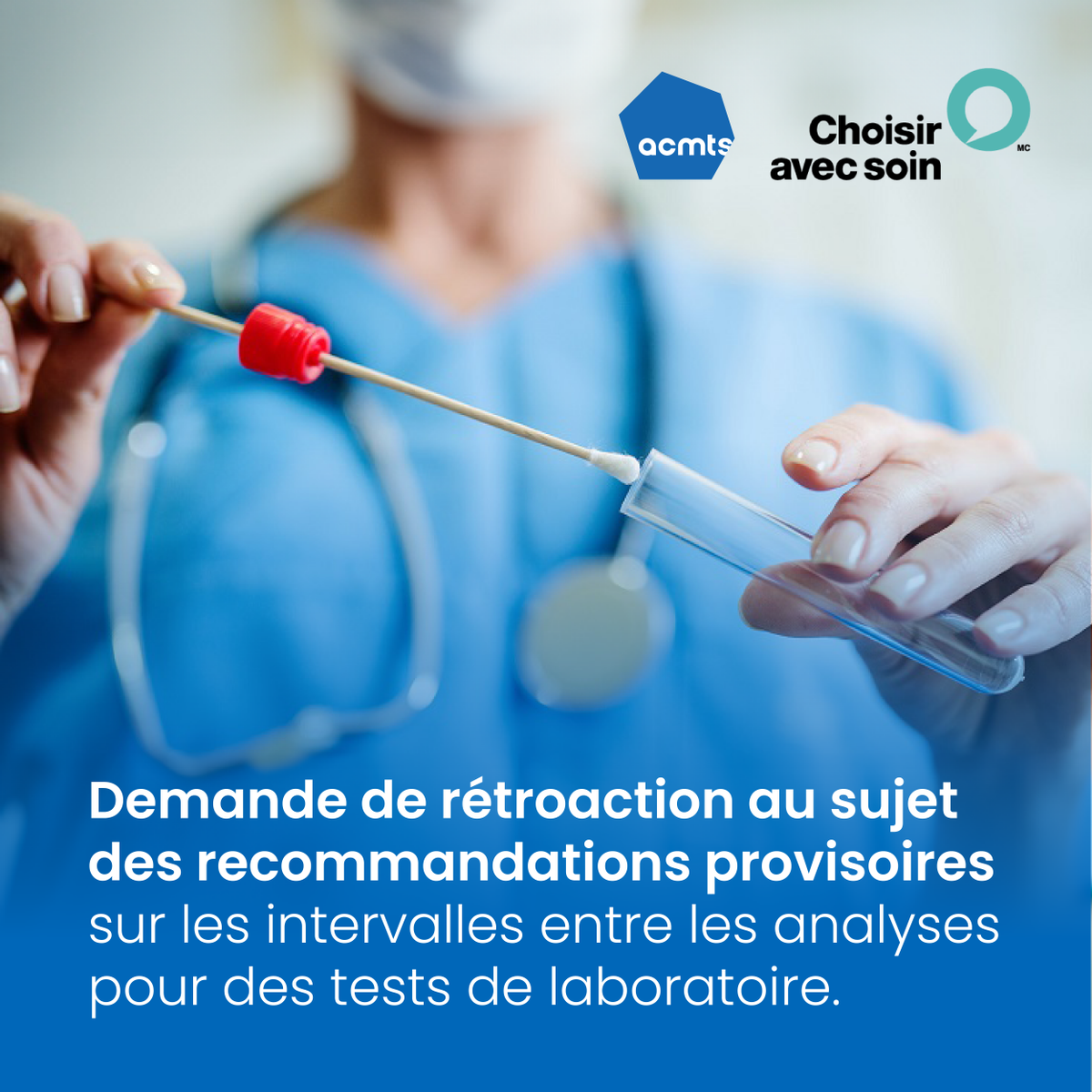 ACMTS (@acmts_cadth) on Twitter photo Rappel🔔 L’ACMTS et <a href="/ChoisirAvecSoin/">Choisir avec soin</a> ont formé un groupe d’expertise pour donner des orientations sur l’intervalle minimal entre les tests pour 7 tests de labo courants. Échéance – rétroaction sur les recommandations provisoires : vendredi #HTA
👉 cadth.ca/fr/les-interva… Rappel🔔 L’ACMTS et <a href="/ChoisirAvecSoin/">Choisir avec soin</a> ont formé un groupe d’expertise pour donner des orientations sur l’intervalle minimal entre les tests pour 7 tests de labo courants. Échéance – rétroaction sur les recommandations provisoires : vendredi #HTA
👉 cadth.ca/fr/les-interva…