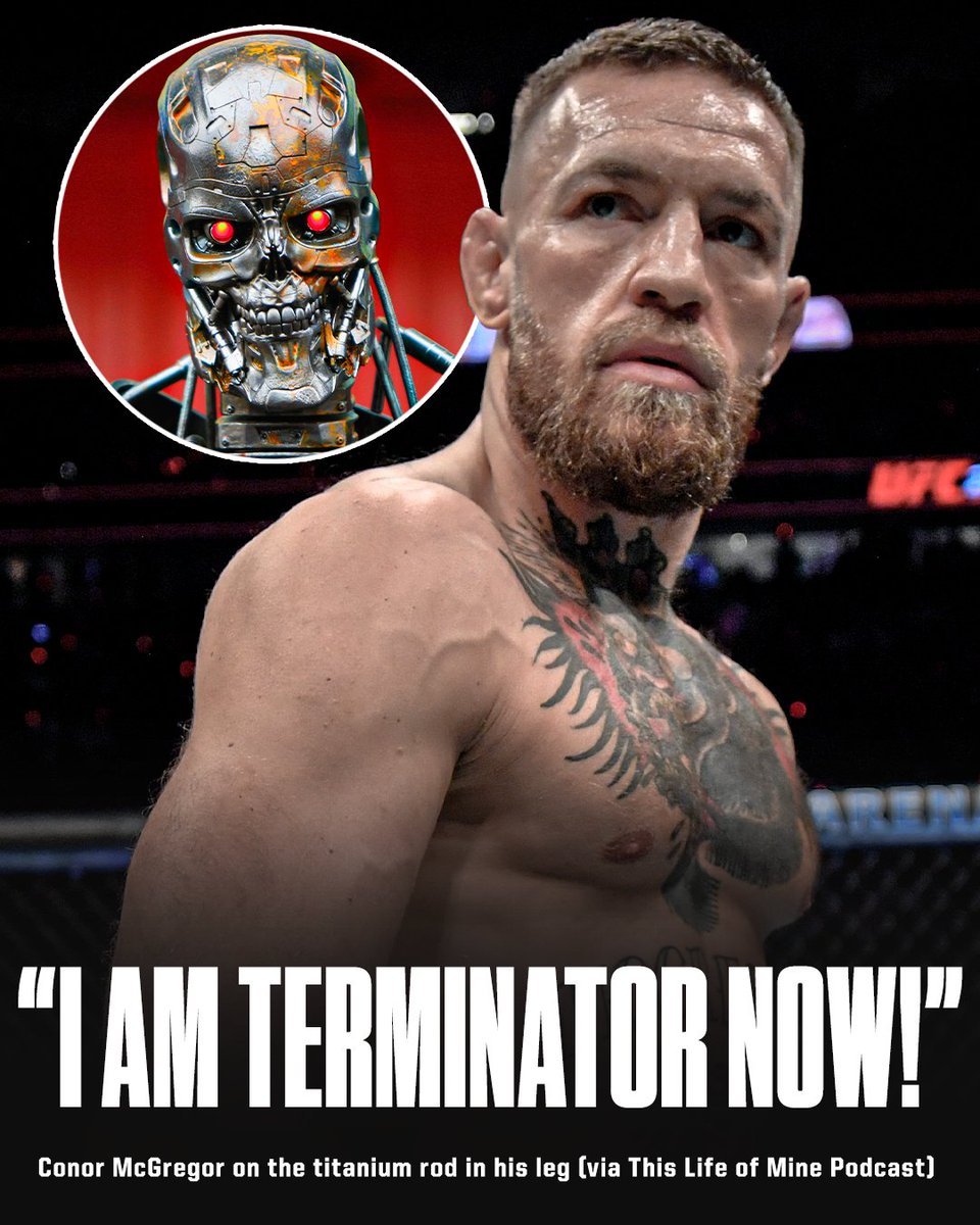Conor McGregor said he has a Titanium rod that goes into the knee and down to the bone after breaking his leg in 2021. He also said he wants to land a KO with the steel bar in that leg 👀 McGregor is a machine 🦿