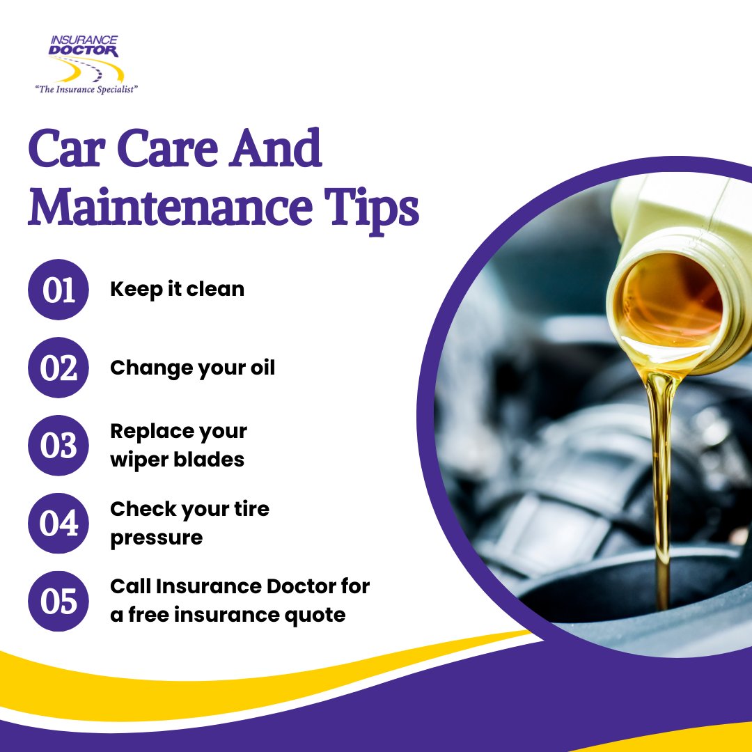 Happy National Car Care Month! 🚗 Make sure your vehicle is road-ready with these simple maintenance tips and don't forget to call our team for a free insurance quote today: (888) 974-6736

#insurance #myinsurancedoctor #insurancesavings #safedrivers #carinsurance #virginians #va