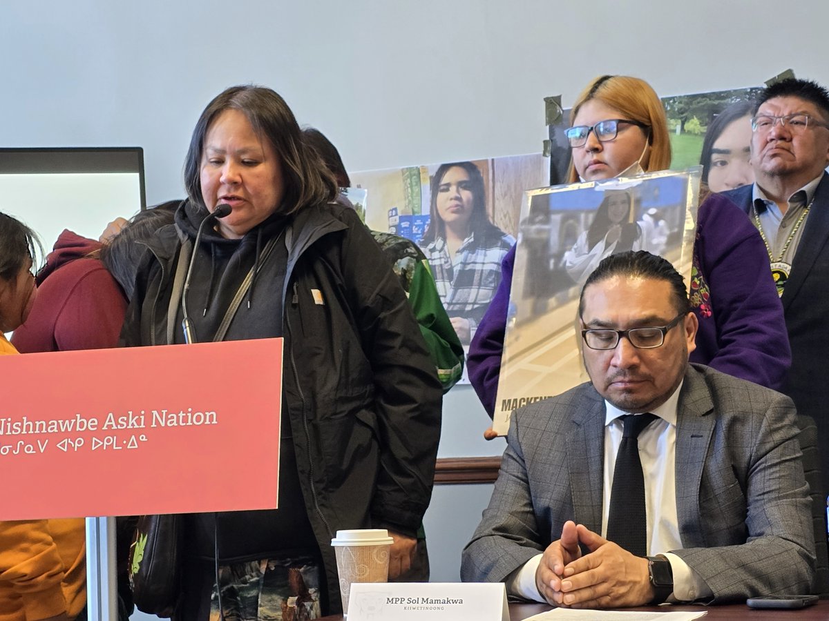 @solmamakwa @gcfiddler @DGCAnnaBetty @Naanookasens @can_ndn Supported by family members, Vanessa Sakanee, mother of the late Mackenzie Moonias and her aunt Sharon Sakanee called for justice for their beloved Mackenzie.