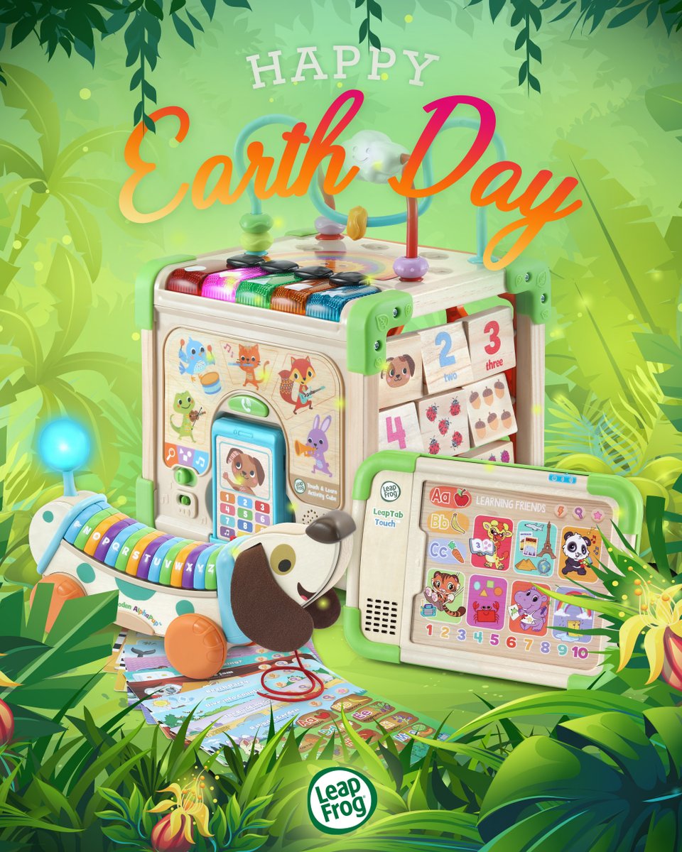 Happy Earth Day!🌱⁣ ⁣You probably know Touch & Learn Wooden Activity Cube, LeapTab Touch, and Wooden AlphaPup are made with... wood, but did you know it's FSC-certified wood (and what that means)? Visit LeapFrogCares.com to learn more about our sustainability efforts!