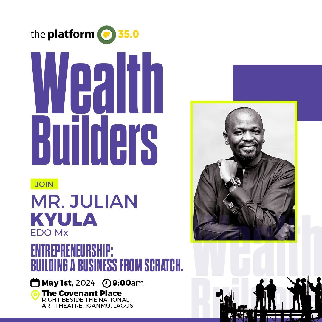 daveereal01's tweet photo. If you intent to build wealth through entrepreneurship, then you mustn’t miss this year’s @theplatformng. The lineup of facilitators is wow! Remember to book a free ticket using https://t.co/3E7cMD1wIr.
#wealthbuilders ! https://t.co/JMS4WEwPAq