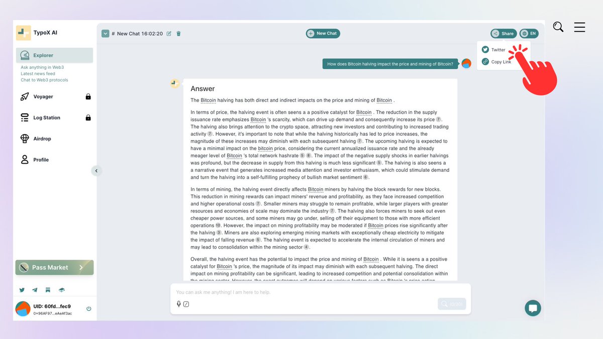 TypoX_AI's tweet photo. Share the Wisdom on TypoX AI

🌊Start a conversation
🚀share your discoveries
✨ see how far the ripples of knowledge can travel. 

Join us on TypoX AI and share the wisdom today!

#TypoXAI #Web3 #ChatGPT #ShareTheWisdom #BlockchainCommunity https://t.co/Ybgo43pjBB