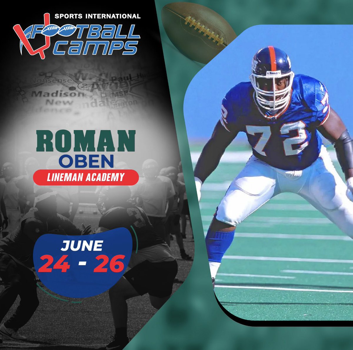 It’s finally Draft week in the NFL! One of our favorite weeks of the year! In honor of Draft week, each day, we’ll be highlighting one of our 17 Sports International alumni who were drafted! We start with one of our longest tenured coaches, Roman Oben, who was drafted in the 3rd