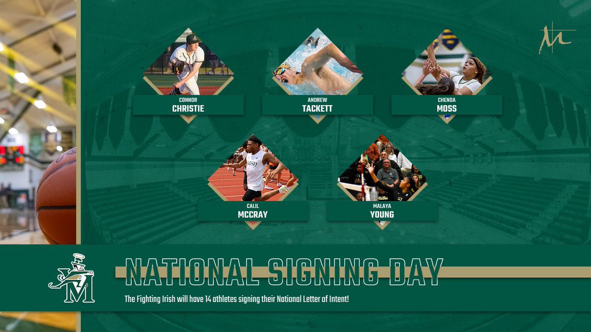 STVMAthletics's tweet photo. National Signing Day will be held this Wednesday, April 24! The ceremony will take place inside LeBron James Arena at 2:00pm and all friends and family are welcome to attend! #IrishPride #NSD2024 🍀 📝 https://t.co/gvHCyeoUpT