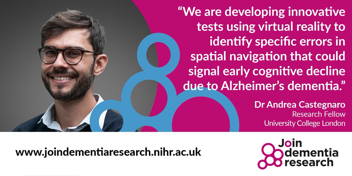 A new study is using a virtual reality game to assess how well people navigate their surroundings. The study, led by @NeilBurgess10 and @AndrCastegnaro of @ucl, aims to help spot early signs of #Alzheimers disease. news.joindementiaresearch.nihr.ac.uk/virtual-realit…