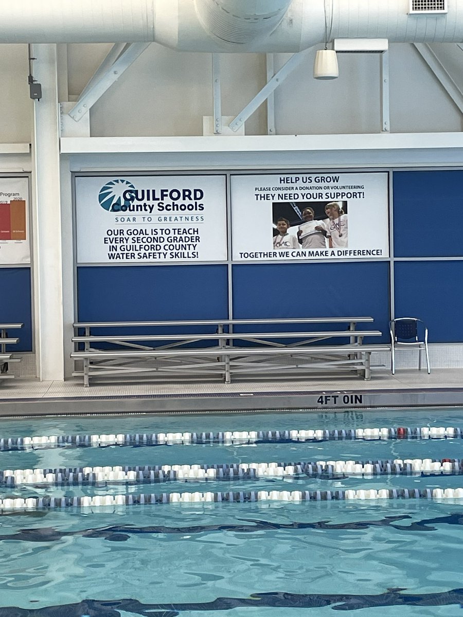 Our 2nd grade students are participating in the Learn to Swim program! We appreciate this partnership with @GCSchoolsNC & the Greensboro Aquatic Center! @Mr_MooreBME #LearnToSwim