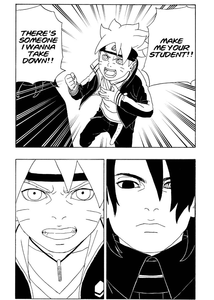 NANA_Y4W's tweet photo. Chapter 1 of BNNG

Boruto screamed with passion “make me your student there’s someone I wanna take down” 

That someone is Akebi Otsutsuki aka Kami Otsutsuki. The 😈 

He’s a time traveler fighting against “time” and “fate” 

#BorutoTwoBlueVortex #Boruto https://t.co/GIYaaGhuM8