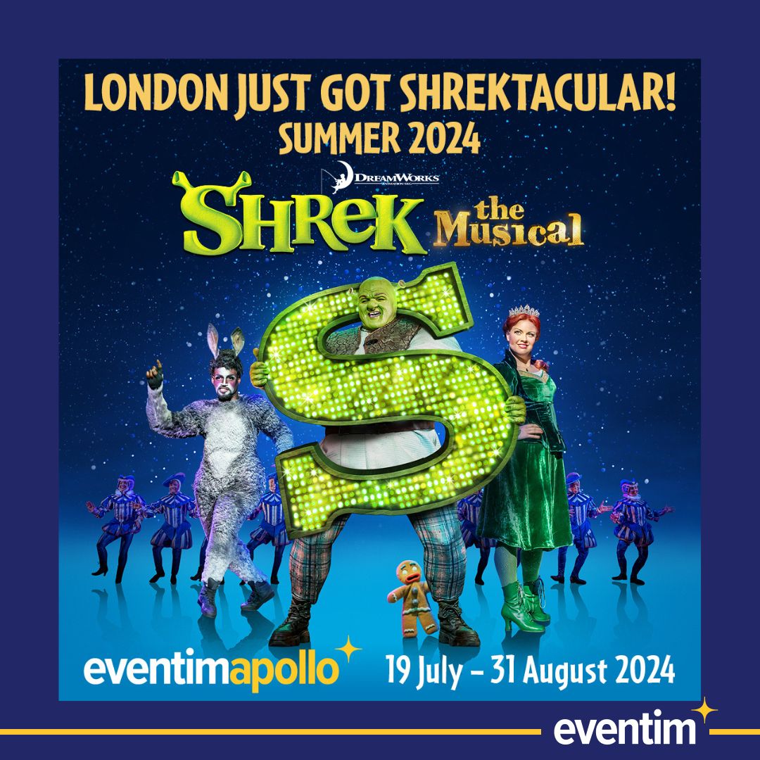 DON'T MISS! 💚 @Shrek_UK is coming to London's @eventimapollo this summer! 🎟️ Book your tickets! 👉 bit.ly/45a5qOU