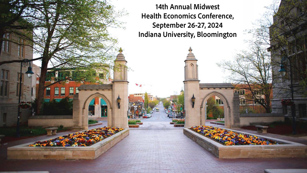 We are excited to host the 14th annual Midwest Health Economics Conference at Indiana University, Bloomington, Sept 26-27. Submit to go.iu.edu/6W2C by May 1. Tell all your friends in the midwest (both geographically and in spirit)! @EconTony