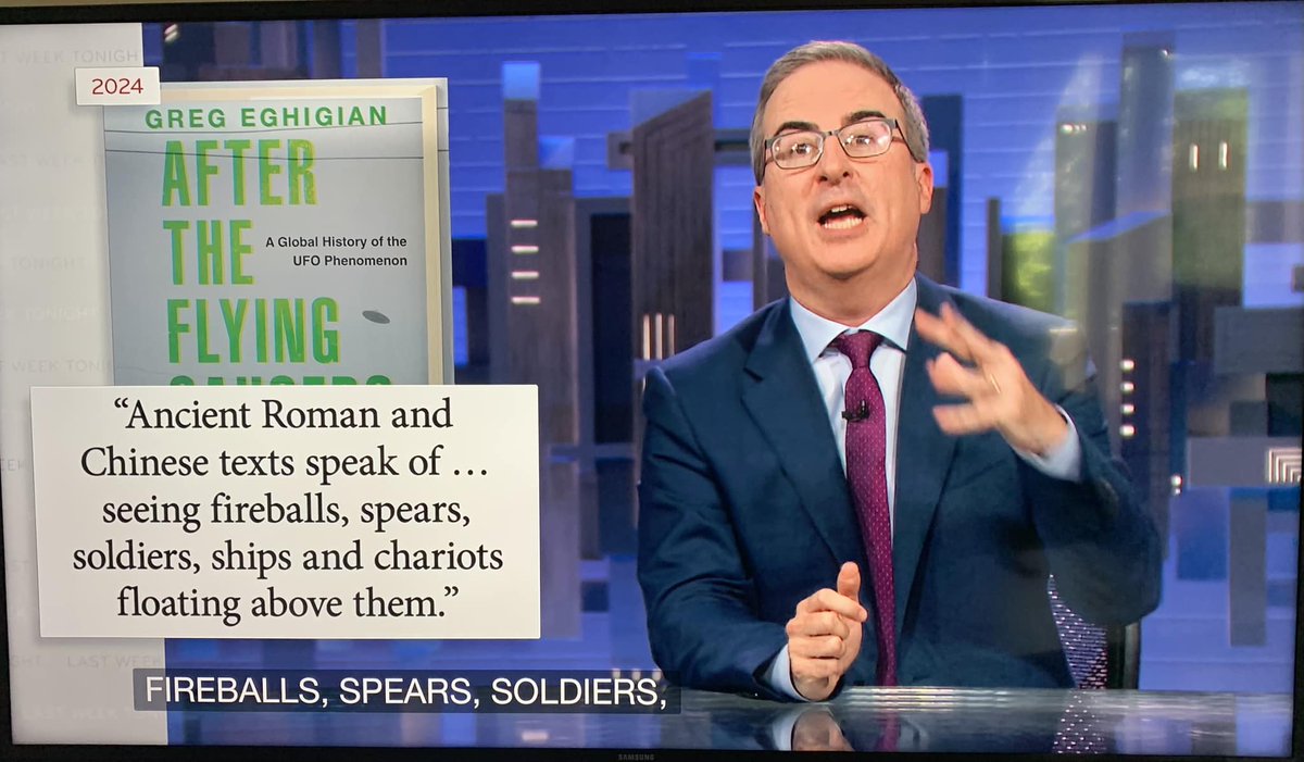 My friend and @penn_state colleague @GEghigian's book, After the Flying Saucers Came, making an appearance on @LastWeekTonight! #ufotwitter