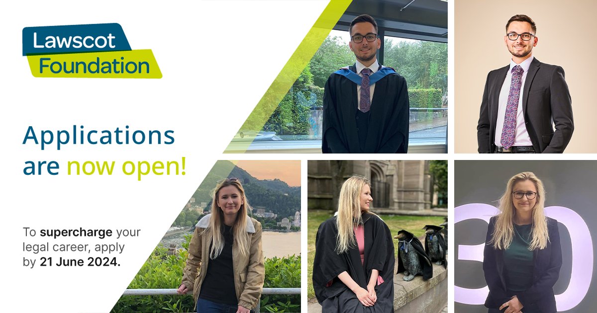 📣 Applications for the Lawscot Foundation Bursary 2024 are now open! This is a gateway to the legal profession for aspiring young individuals. We provide opportunities, mentorship, and financial support. Apply by 21 June 2024 ▶️ bit.ly/49NfePC