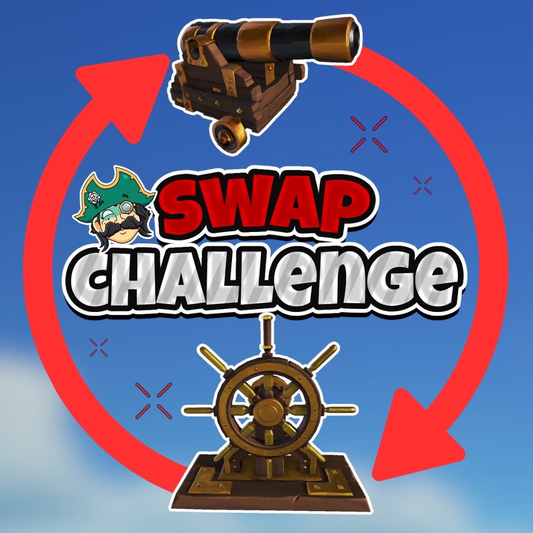 Introducing the Swap Challenge!

RULES: Swap roles with your teammate after every kill. Whether you're eliminating boarders, scoring a sniper kill, or landing a oneballs etc, kills on your own boat count. Off your boat kills don't. Stay tuned for potential events! #SeaOfThieves