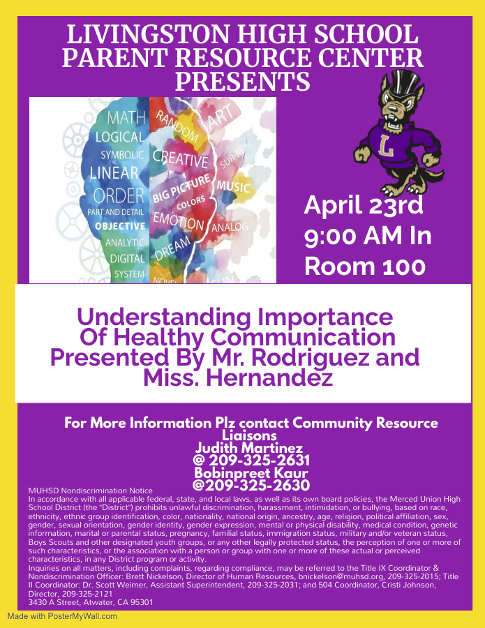 REMINDER! Parent Workshop tomorrow at 9 AM!