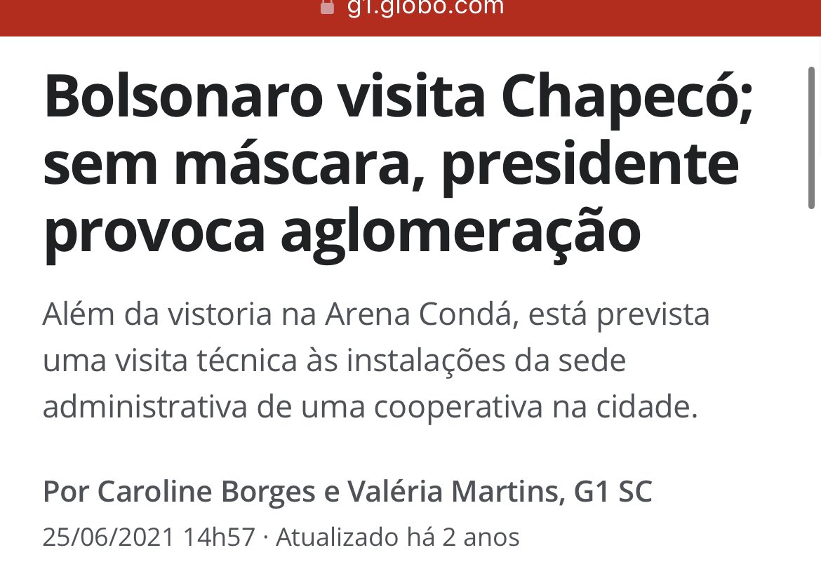 8 - A principal ação dele no estado durante a pandemia foi essa aqui. Promover aglomeração em um momento em que vacina era escassa. Certamente estava blindado por cloroquina.