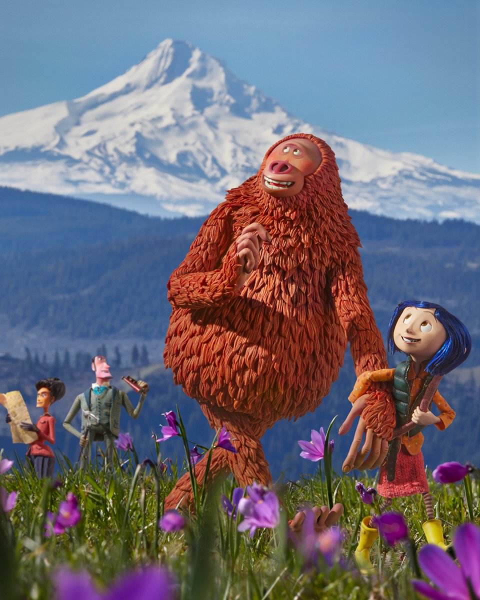 The heroes of #MissingLink take in the scenic majesty of Mt. Hood on an #EarthDay hike with #Coraline to celebrate the beauty of springtime! #PNW #TravelOregon