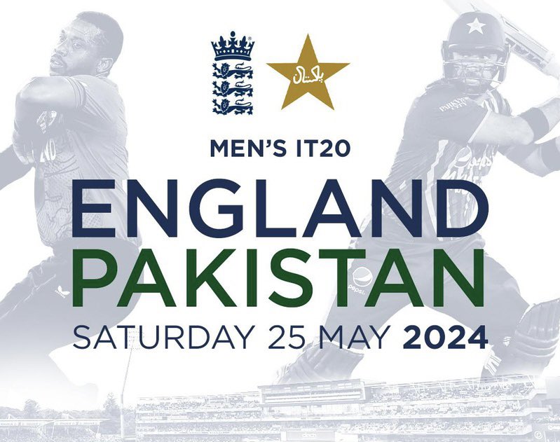 England VS Pakistan - T20 Cricket 🏏 

🎫 Tickets Available 
🏟️ Edgbaston, Birmingham
🗓️ Saturday, 25th May, 2024, 14:30

#Cricket #PAKvsEng #T20cricket #Pakistan #England #Edgbaston #Birmingham