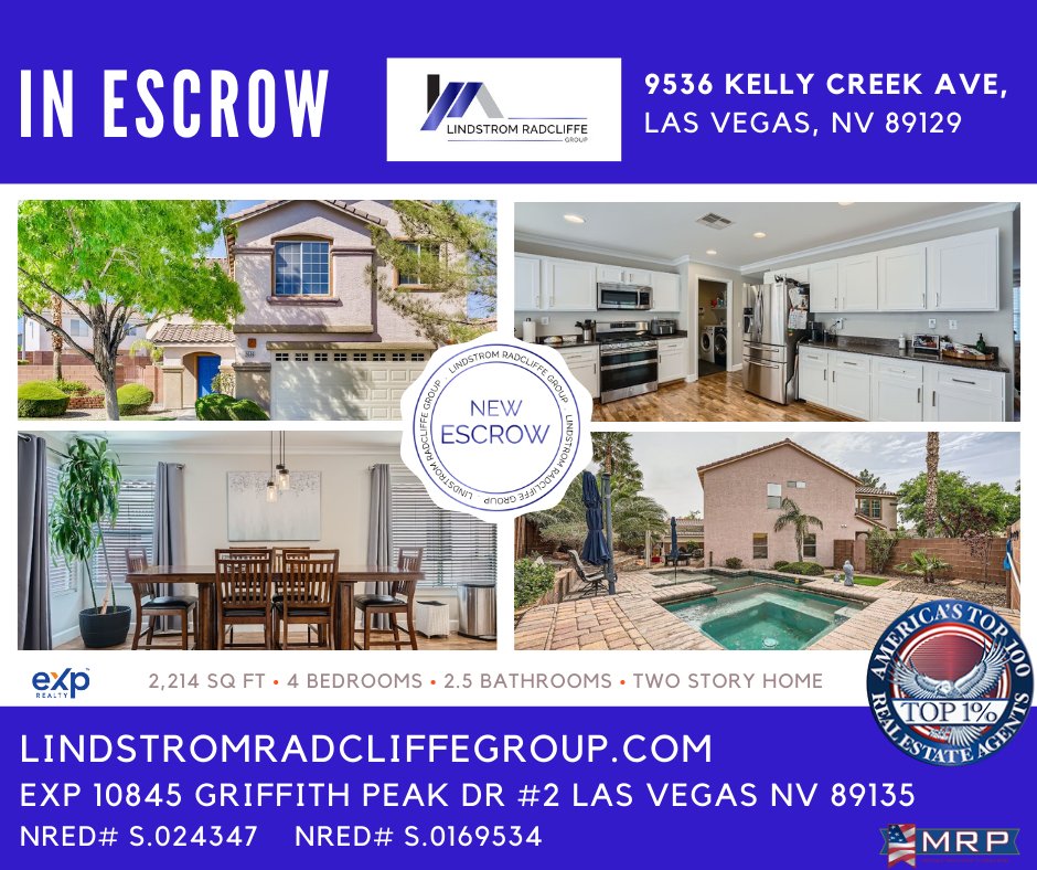 Congratulations to our Sellers!
We are so happy to announce that you have already received and accepted a fantastic offer on your stunning home at, 9536 Kelly Creek Ave, Las Vegas, NV 89129!
THANK YOU!
#LindstromRadcliffeGroup #lasvegasrealestate #lasvegasrealtor #exprealty